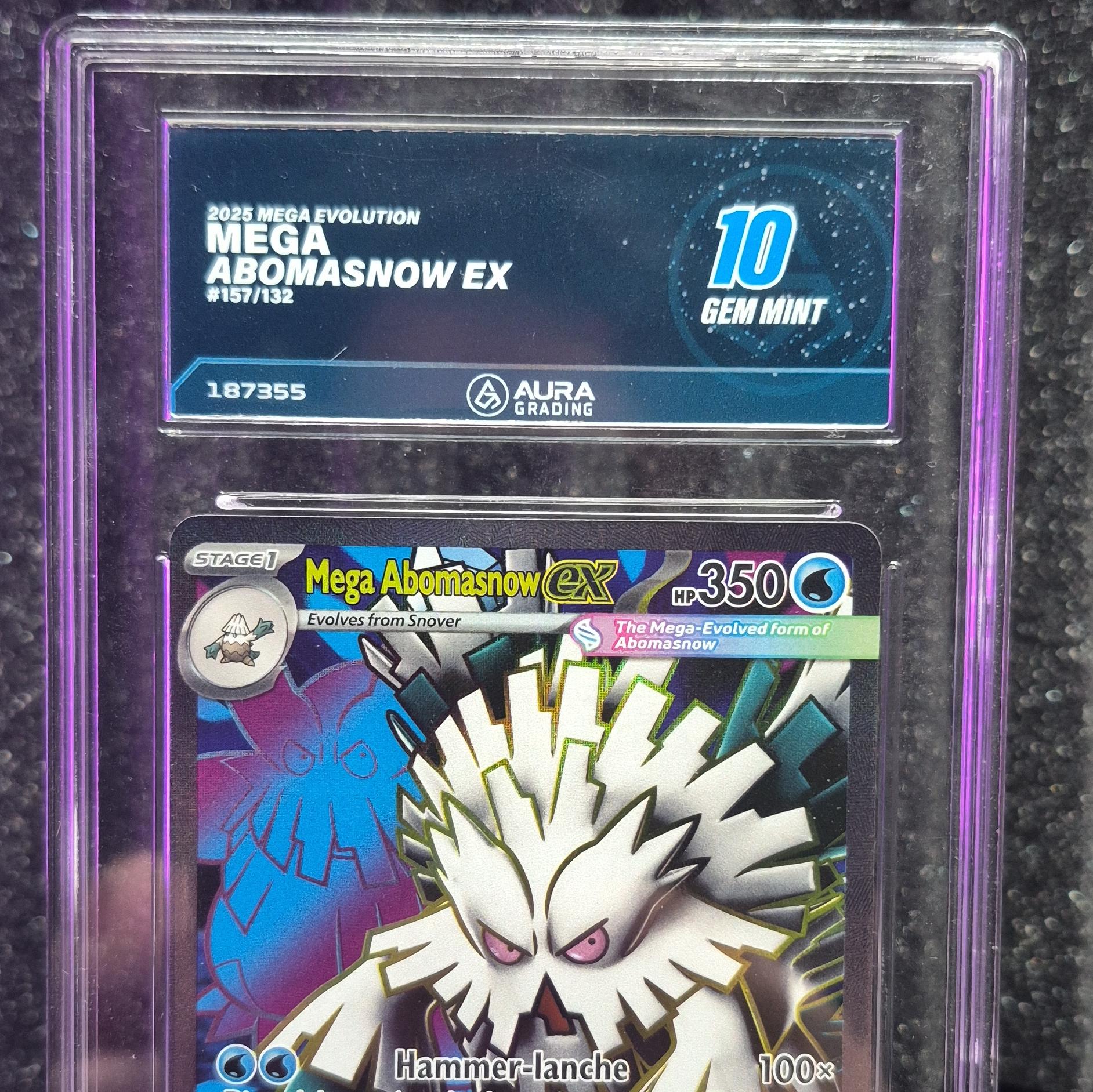 Mega Abomasnow ex graded Gem Mint 10 by Aura Grading